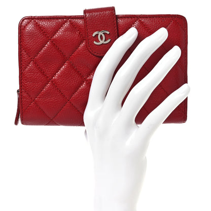 Chanel Caviar Quilted CC French Wallet Red 2 of 14