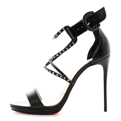 Christian Louboutin Kid Choca Lux 120 Sandals 39.5 Black 1 of 9