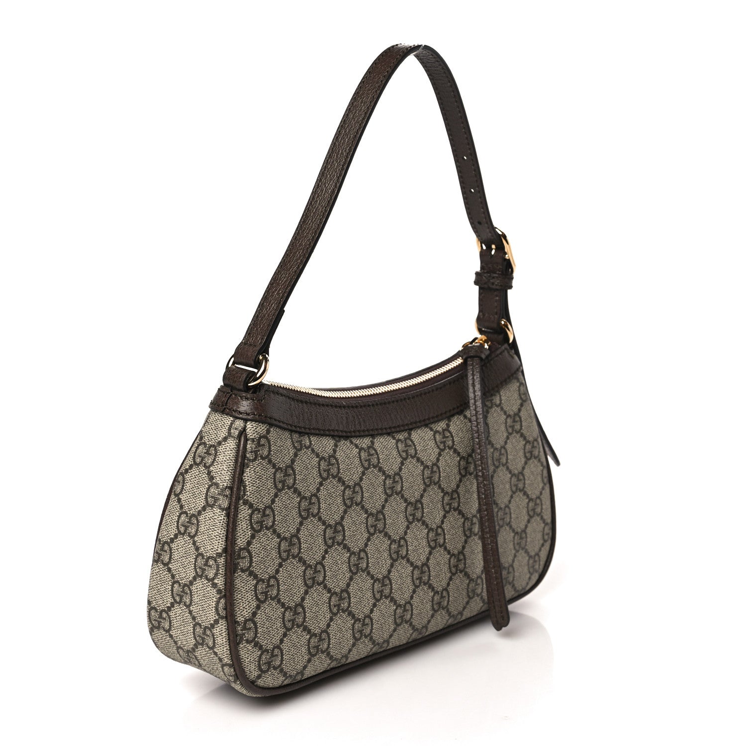Gucci GG Supreme Monogram Textured Dollar Calfskin Small Ophidia Hobo Beige Ebony New Acero 3 of 8