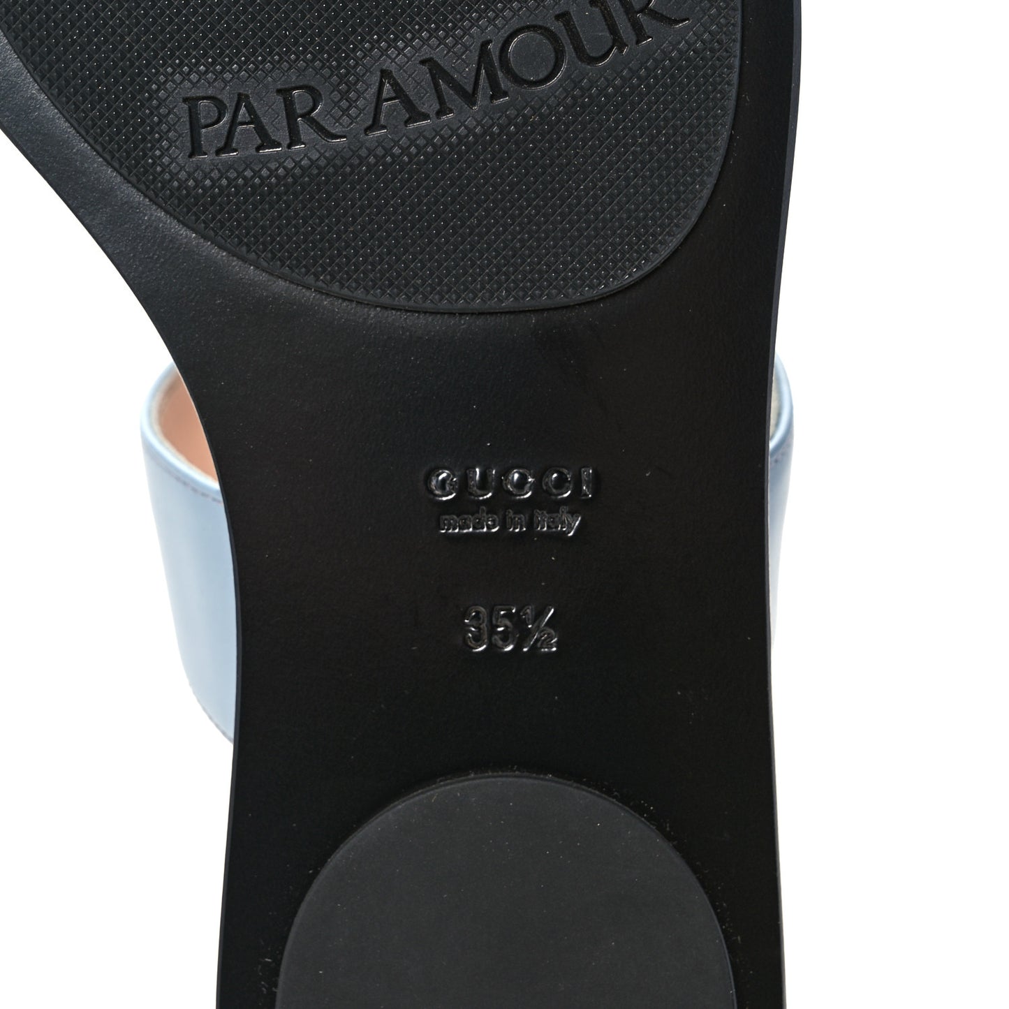 Calfskin GG Marmont Thong Sandals 35.5 Porcelain Light Blue