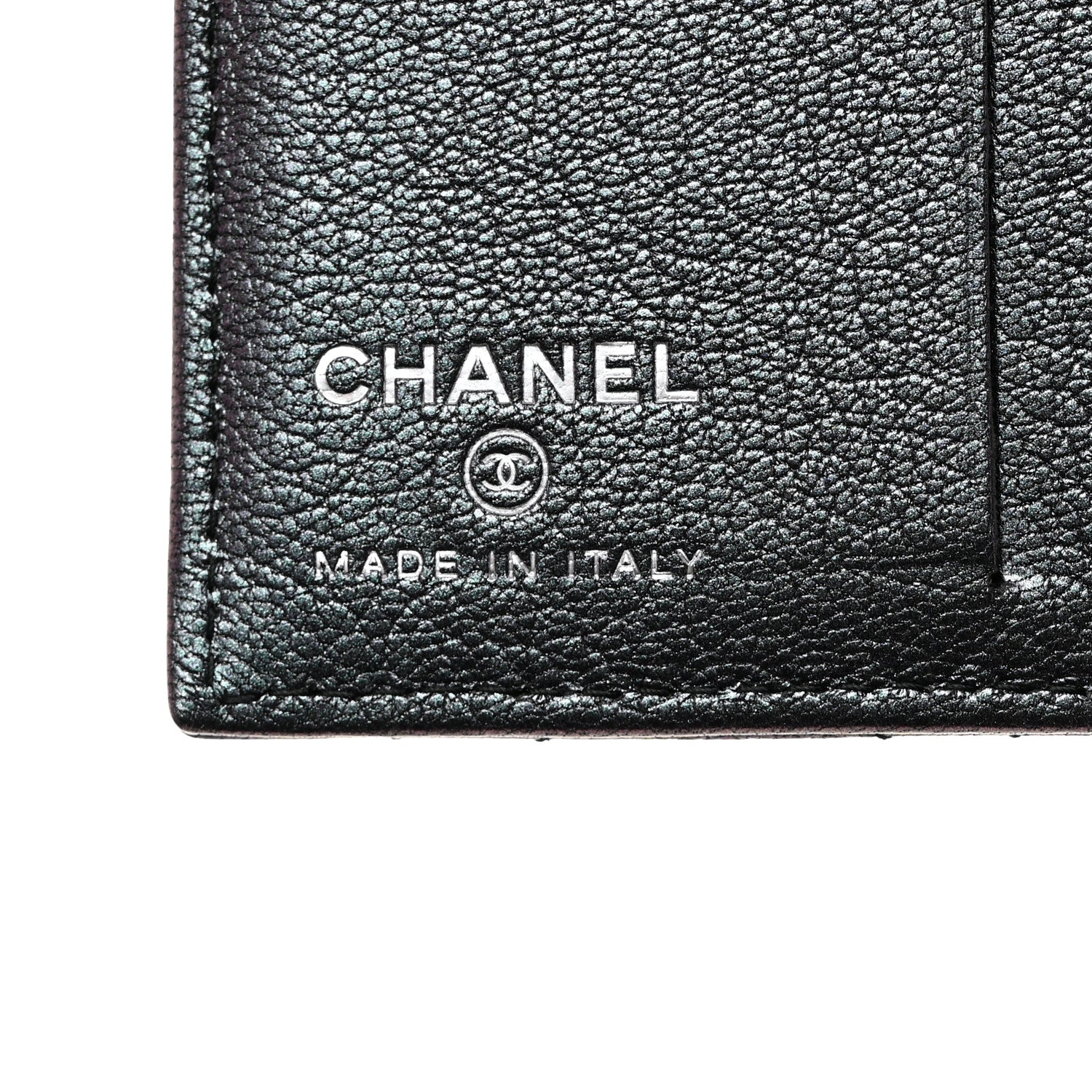 Chanel Iridescent Goatskin Quilted Card Holder Purple 7 of 8