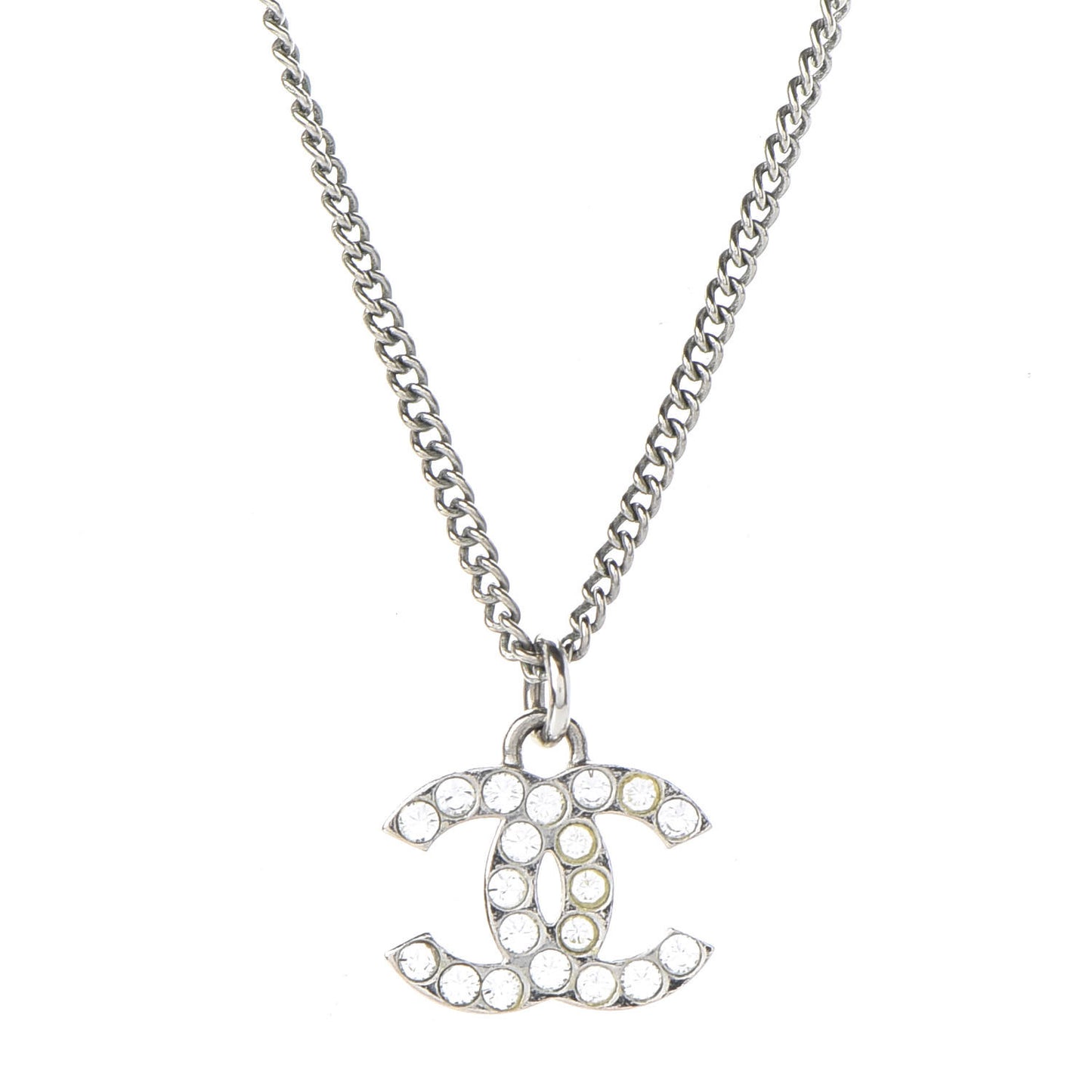 Crystal Timeless CC Necklace Silver