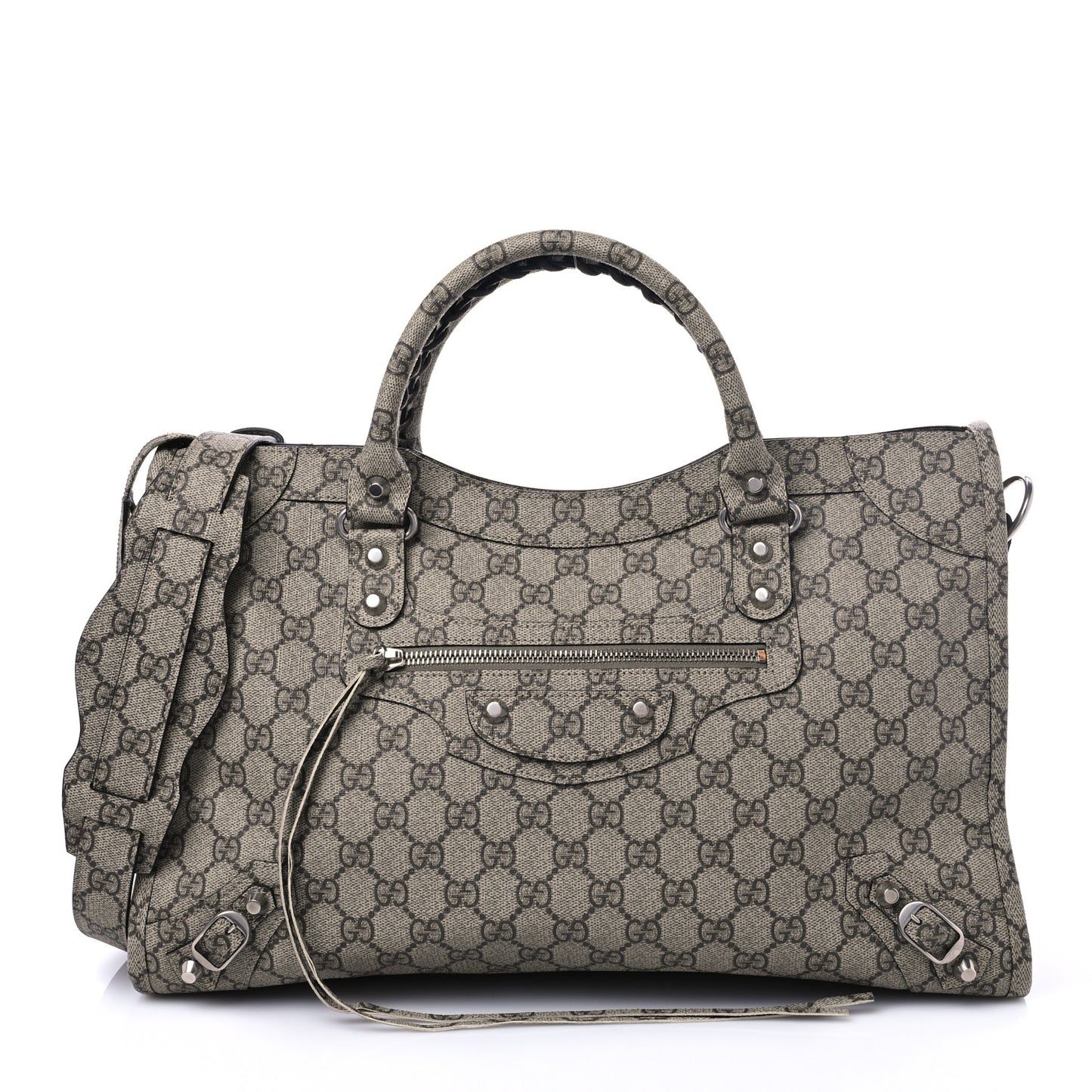 X GUCCI GG Supreme Monogram Neo Classic Silver Hardware City Beige Ebony