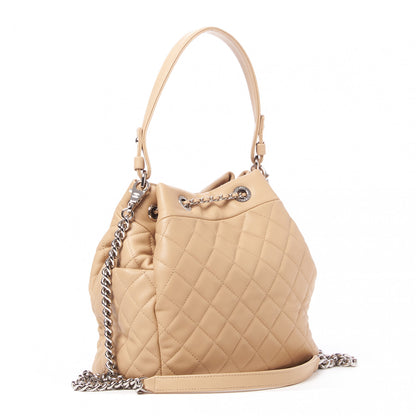 Chanel Lambskin Quilted Small CC Chain Bucket Bag Beige 2 of 9