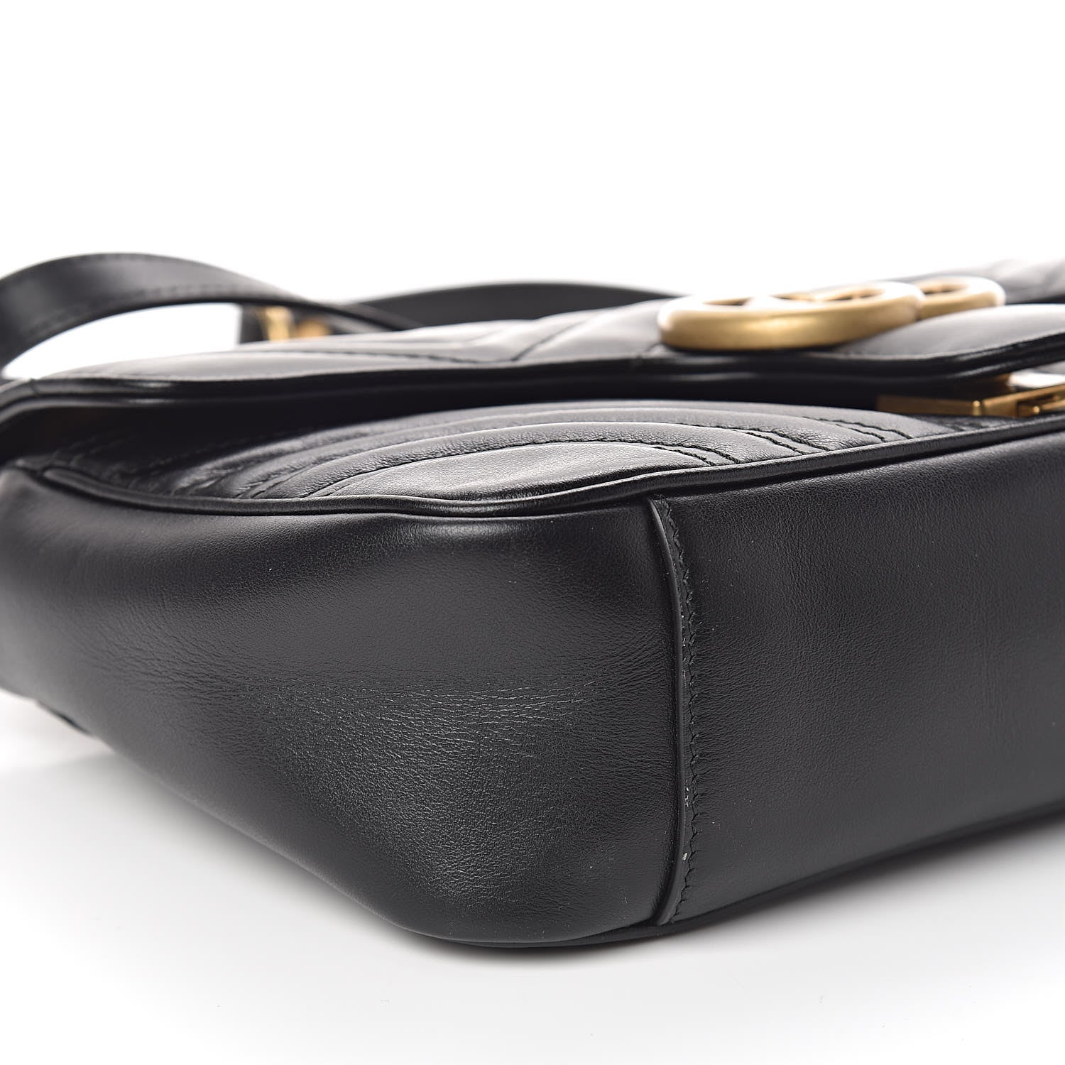 Gucci Calfskin Matelasse Small GG Marmont Shoulder Bag Black 8 of 10