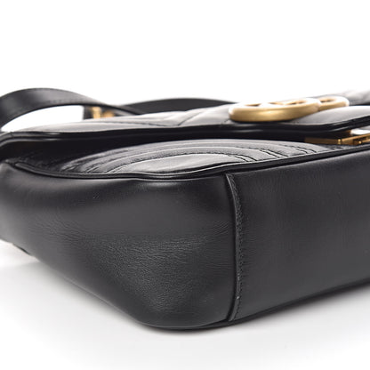 Gucci Calfskin Matelasse Small GG Marmont Shoulder Bag Black 8 of 10