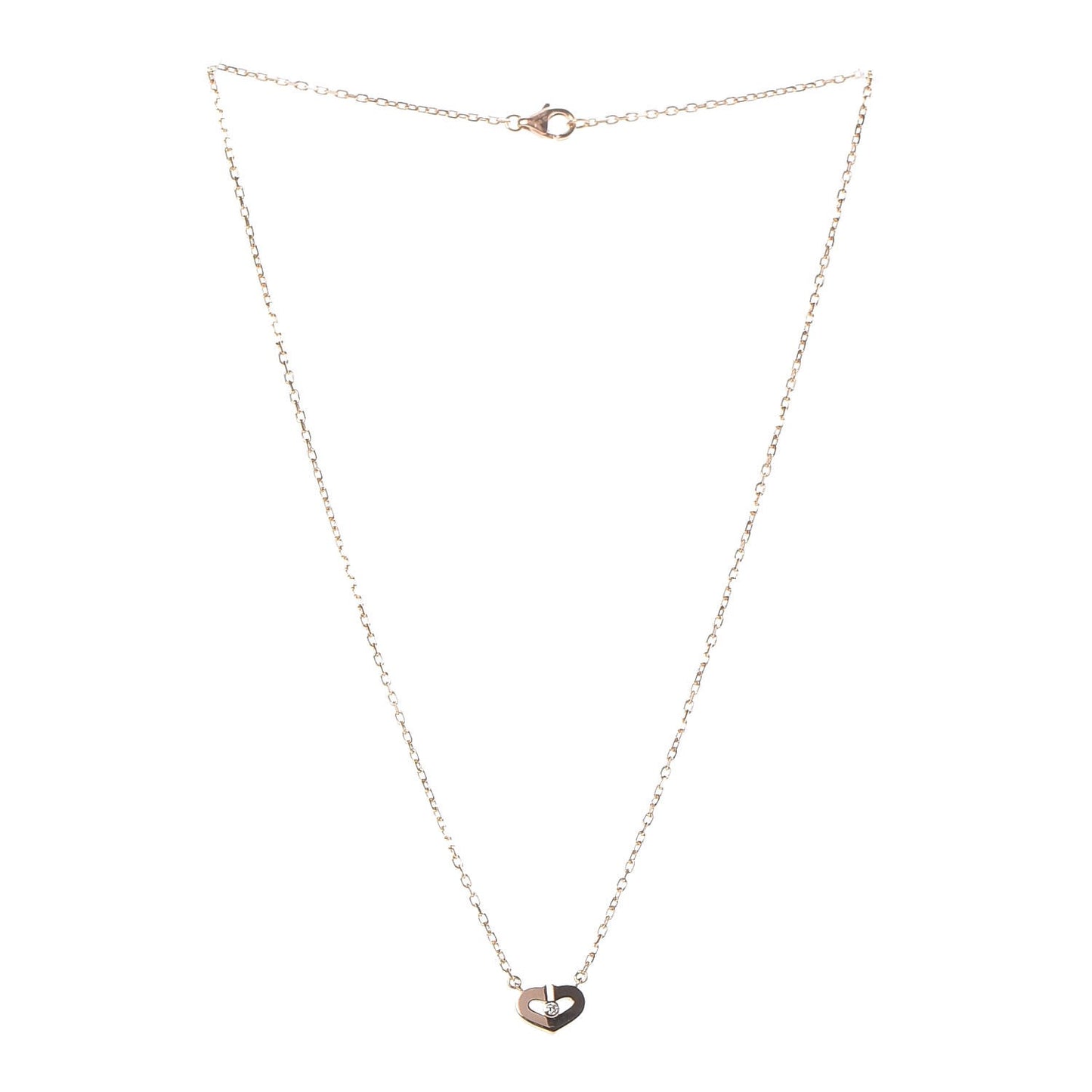 18K Pink Gold Diamond XS Hearts and Symbols Necklace
