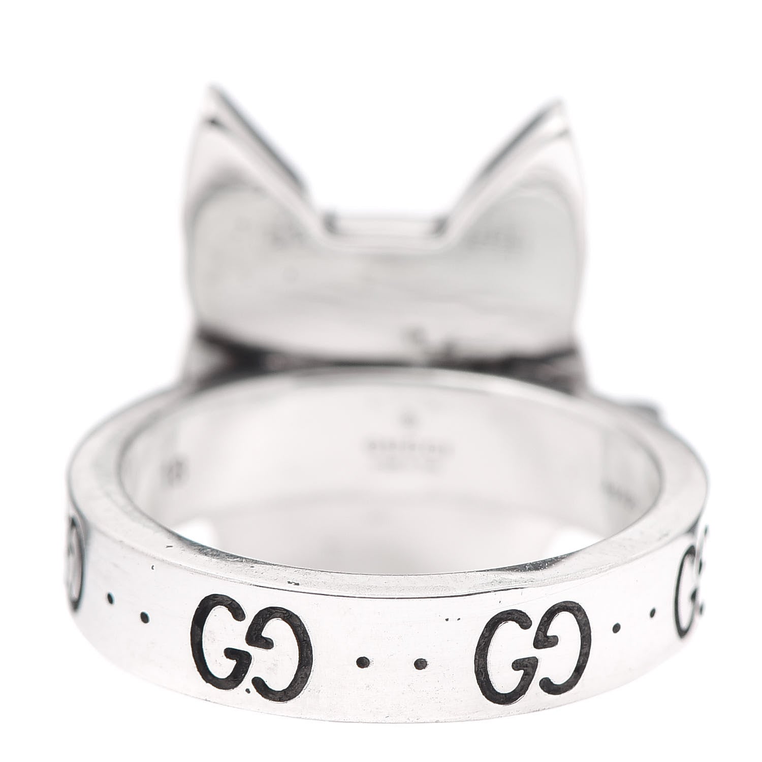 Gucci Sterling Silver Enamel Bosco Ring 58 8.25 3 of 6