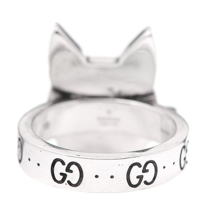 Gucci Sterling Silver Enamel Bosco Ring 58 8.25 3 of 6