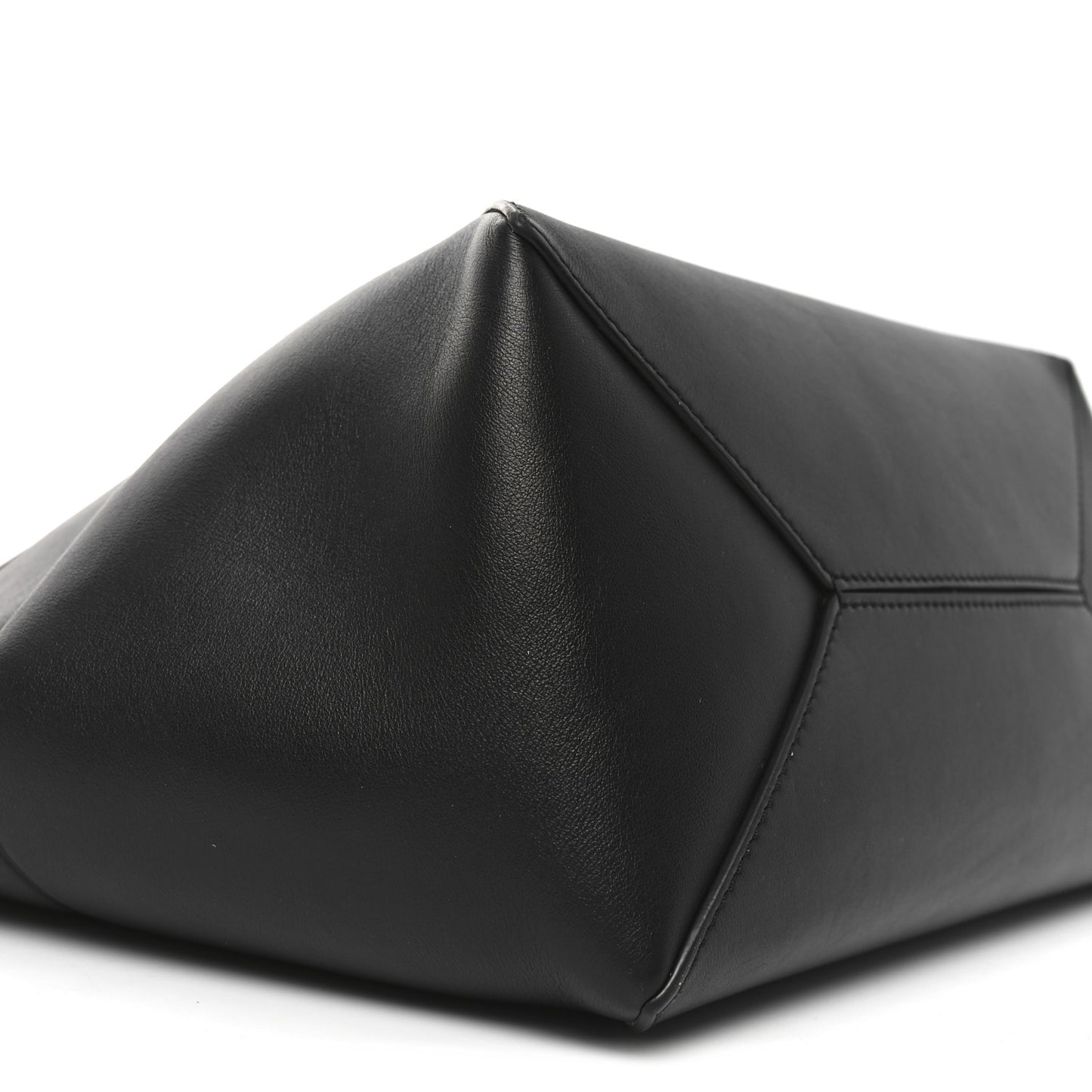 Shiny Calfskin Medium Puzzle Fold Tote Black