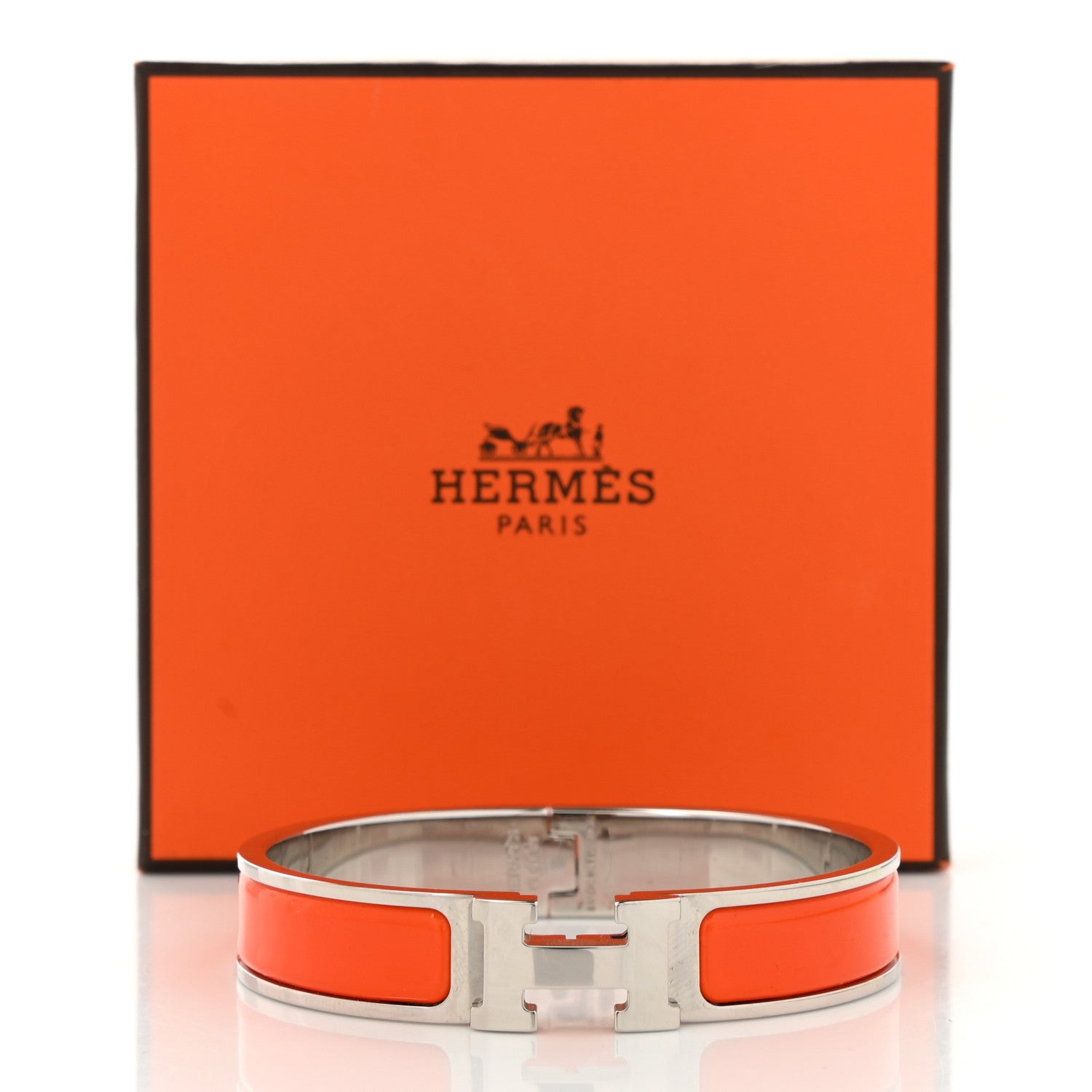 Hermes Enamel Narrow Clic Clac H Bracelet PM Orange 5 of 5