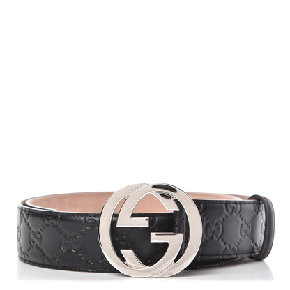 Gucci Guccissima Signature Interlocking G 40mm Belt 90 36 Black 1 of 7