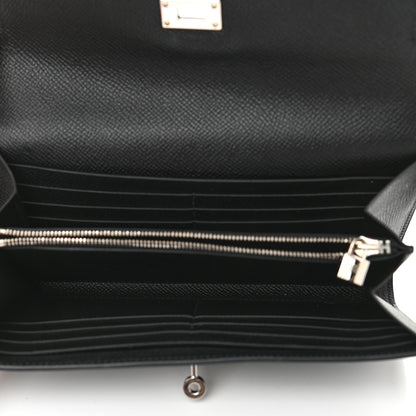 Hermes Epsom Kelly Longue Wallet Black 5 of 7