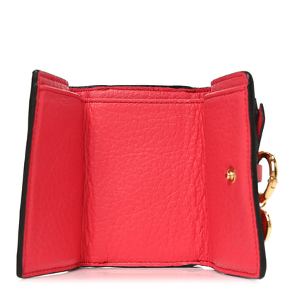 Chloe Grained Calfskin Alphabet Mini Trifold Wallet Crimson Pink 5 of 7