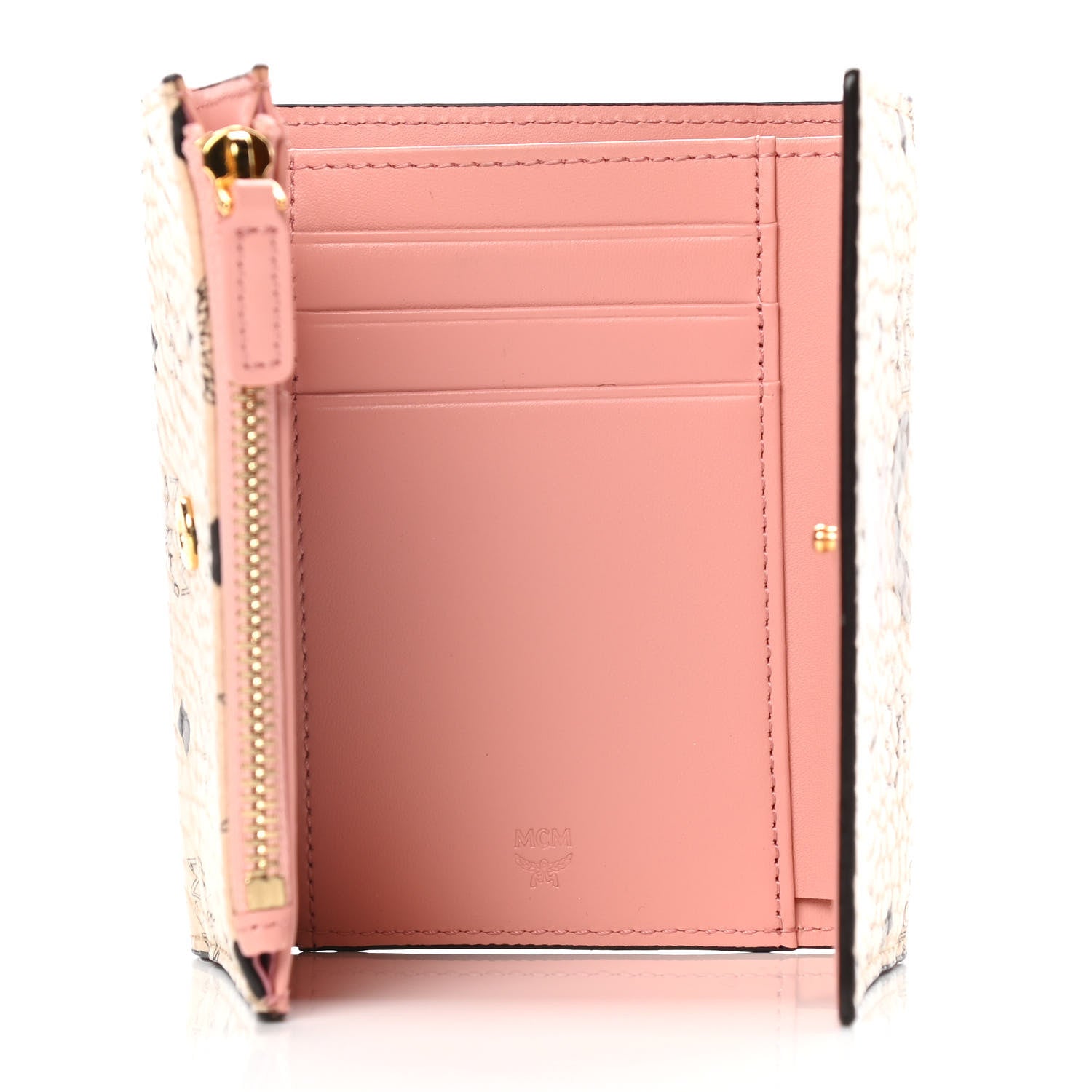 MCM Visetos Rabbit Tri-Fold Wallet Beige 8 of 9