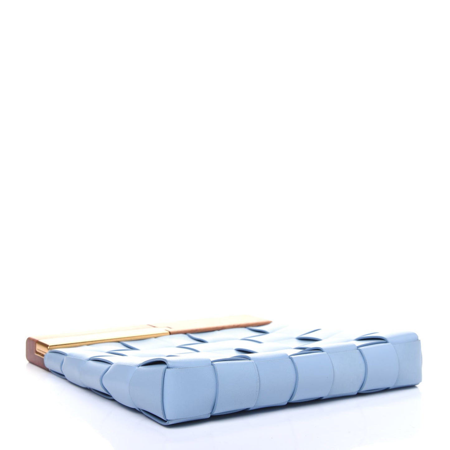 Nappa Intrecciato The Snap Clutch Ice Blue
