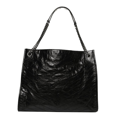 Saint Laurent Crinkled Calfskin Matelasse Monogram Niki Shoulder Bag Black 1 of 11