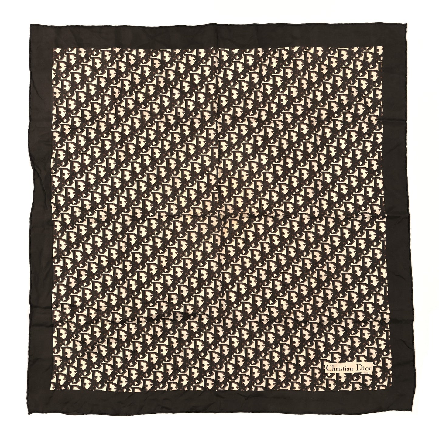 Silk Monogram Scarf Brown