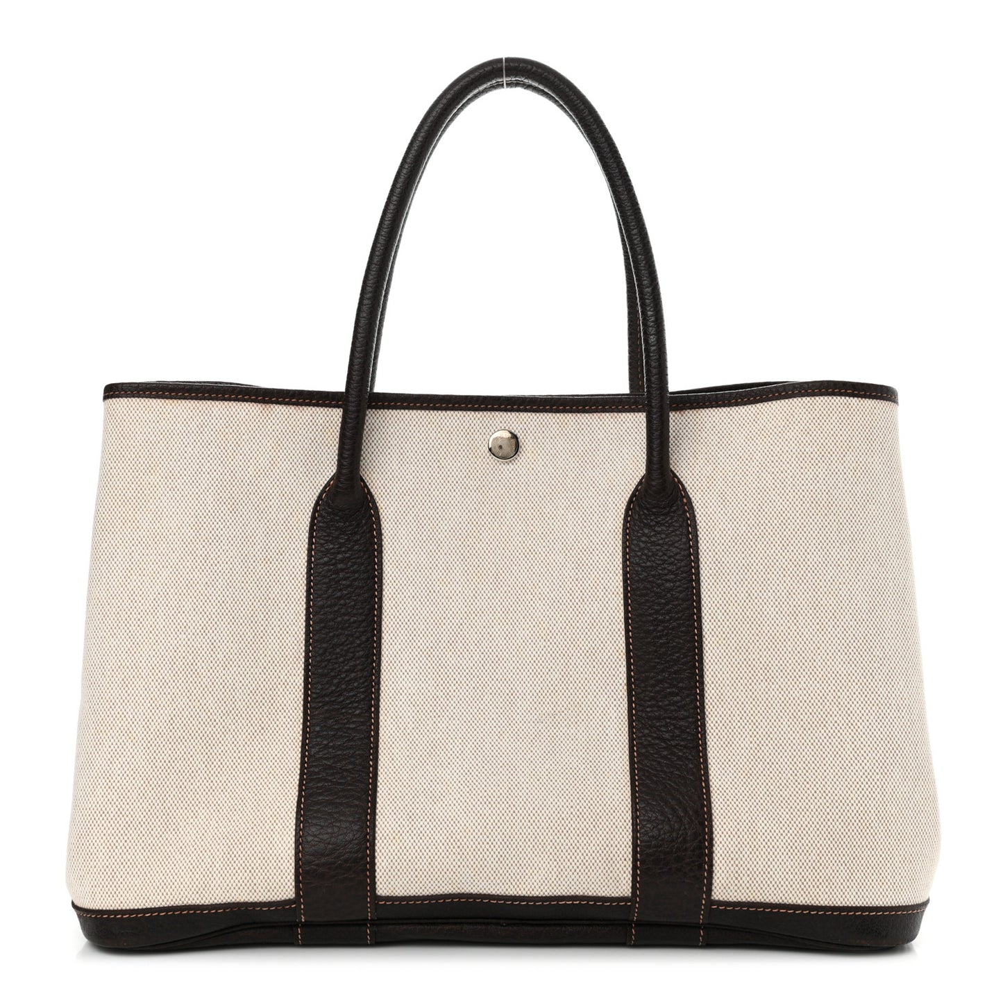 Buffle Skipper Toile Garden Party 36 MM Tote Marron Fonce