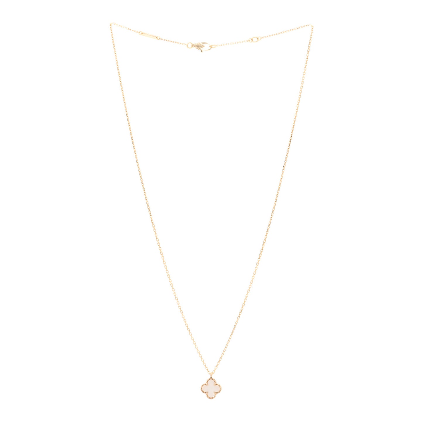 18K Yellow Gold Mother of Pearl Sweet Alhambra Pendant Necklace