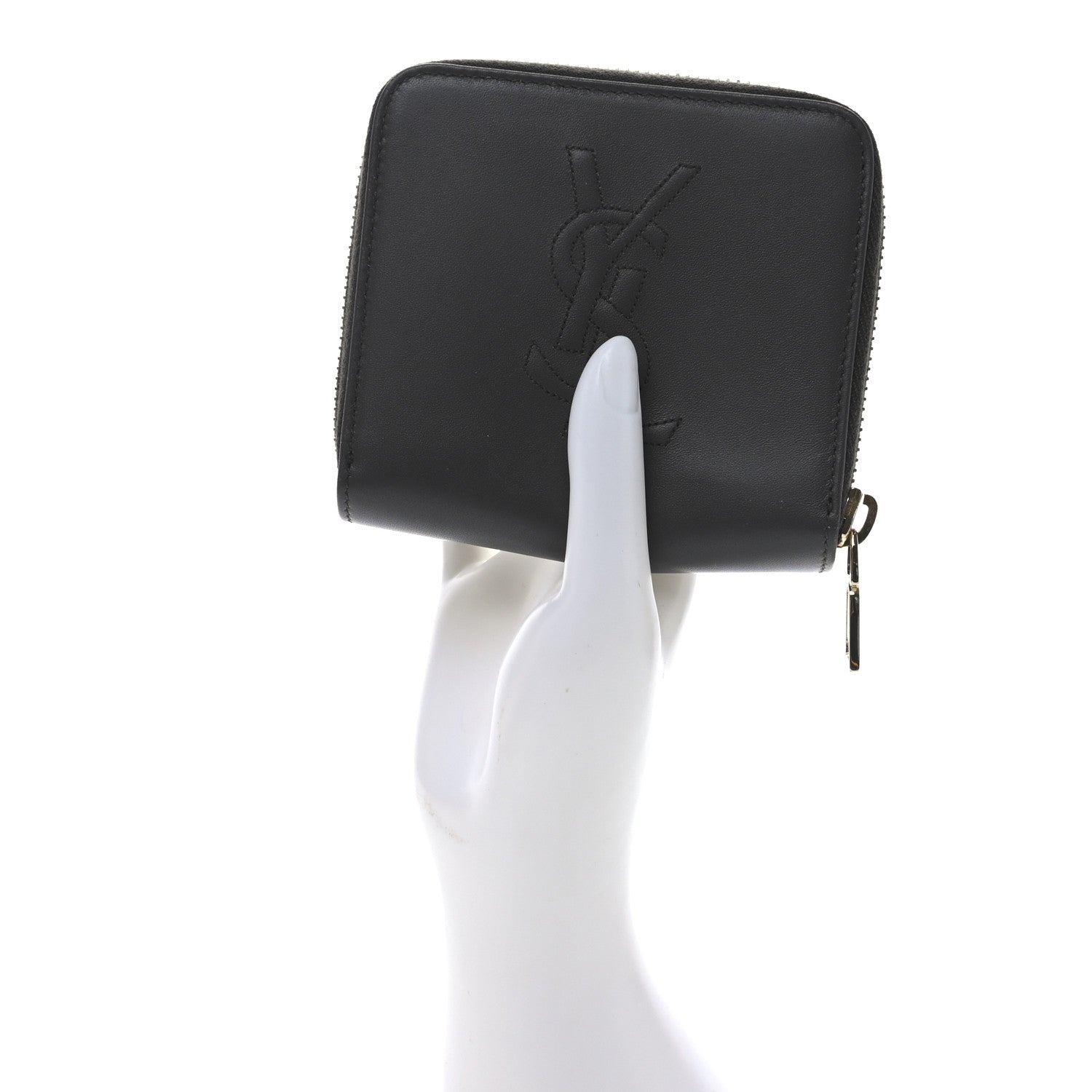 Saint Laurent Lambskin Belle de Jour Zip Around French Wallet Earth 2 of 7