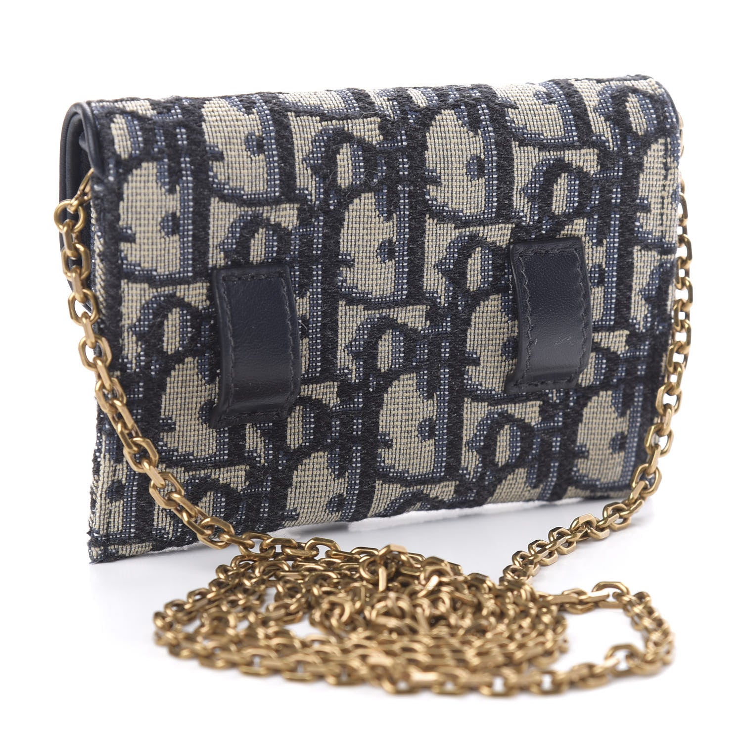 Christian Dior Oblique Nano Saddle Chain Pouch Blue 3 of 10