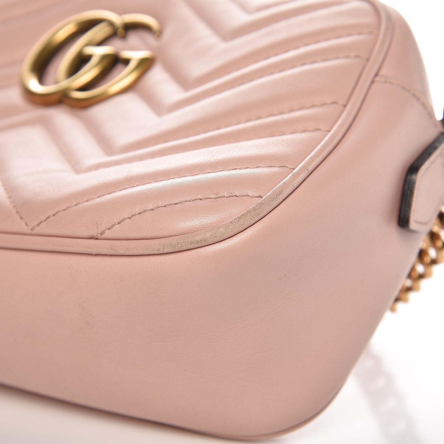 Gucci Calfskin Matelasse Small GG Marmont Chain Shoulder Bag Perfect Pink 9 of 15