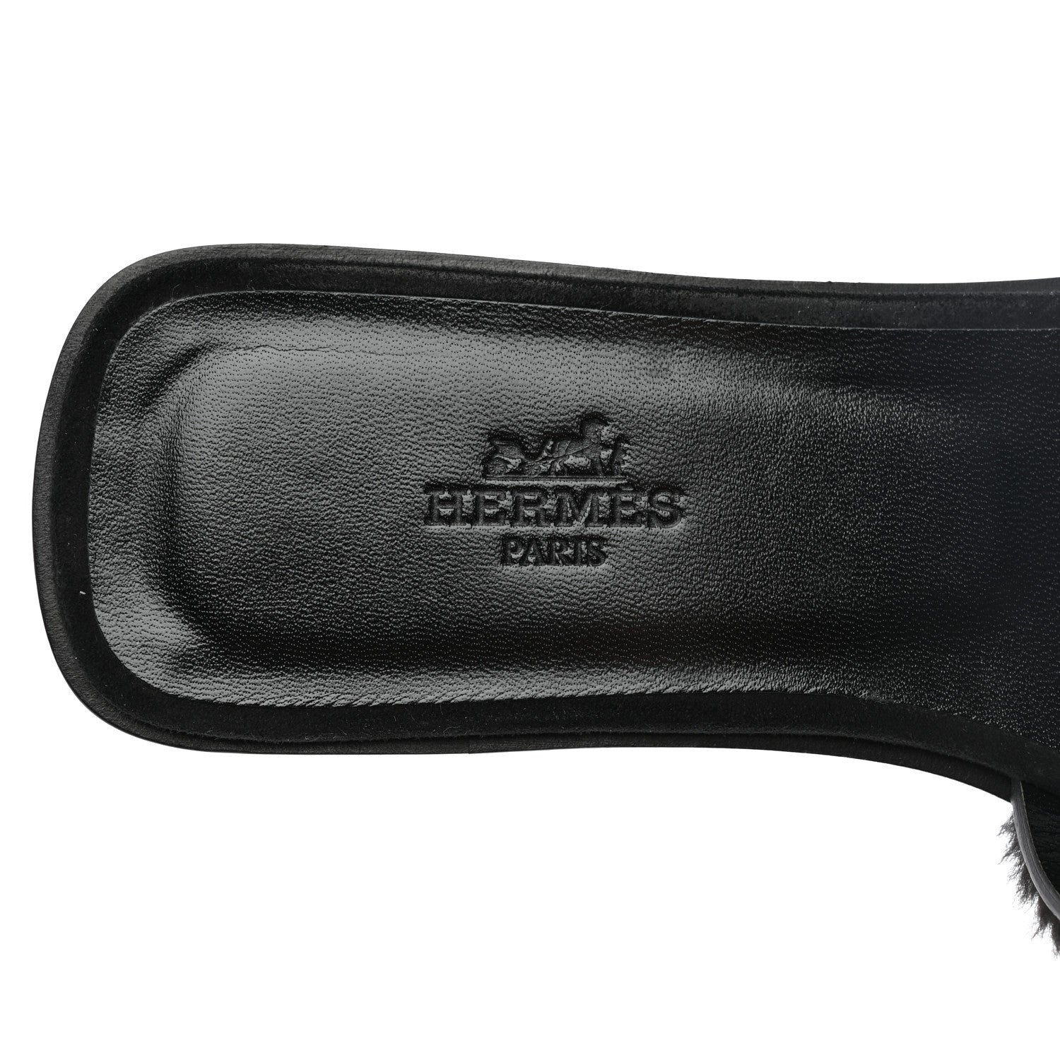 Hermes Mink Fur Oran Sandals 37 Black 7 of 14