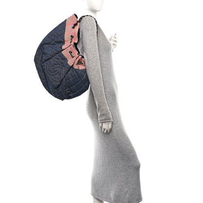 Chanel Denim Quilted Large Stretch Spirit Cabas Blue 2 of 10