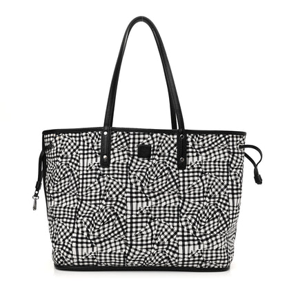 MCM Visetos Medium Anya Zip Top Shopper Tote Black 3 of 15