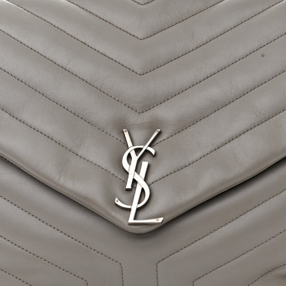Saint Laurent Calfskin Y Quilted Monogram Large Loulou Chain Satchel Earth 9 of 21