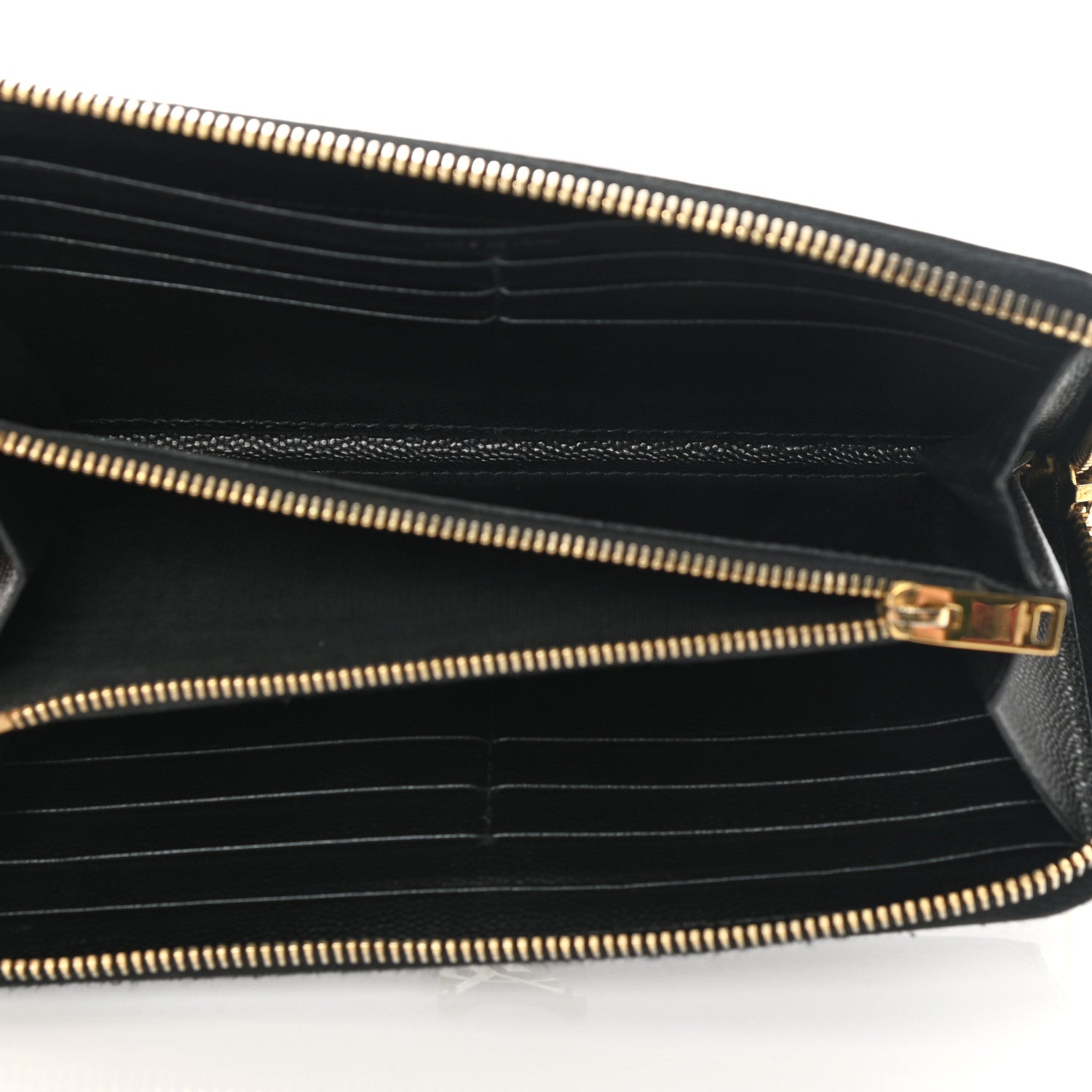 Saint Laurent Grain De Poudre Monogram Zip Around Wallet Black 5 of 11