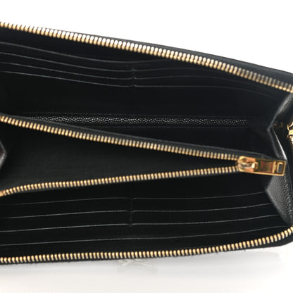Saint Laurent Grain De Poudre Monogram Zip Around Wallet Black 5 of 11
