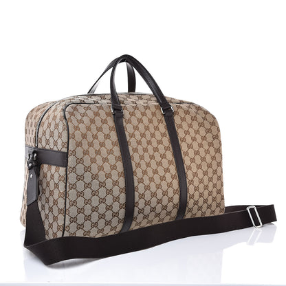 Gucci Monogram Dollar Calfskin Boston Duffle Bag Beige Ebony Testa di Moro Marrone Scuro 4 of 8