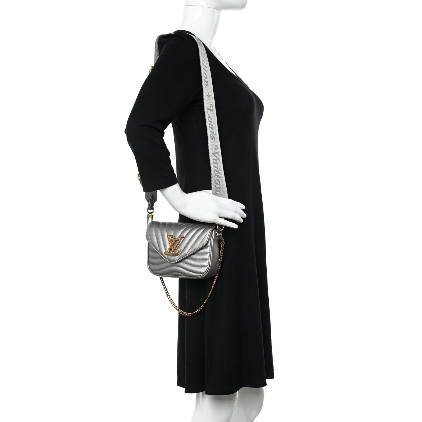Calfskin New Wave Multi Pochette Metallic Grey