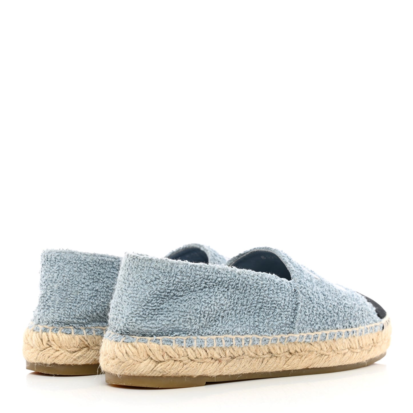 Fabric Grosgrain CC Espadrille 37 Blue Light Gray Black