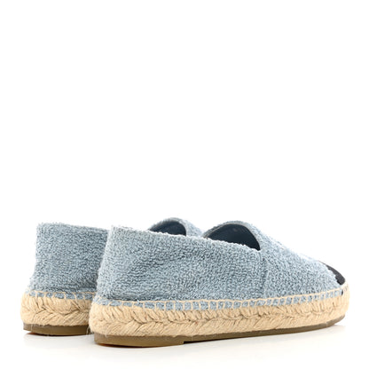Chanel Fabric Grosgrain CC Espadrille 37 Blue Light Gray Black 4 of 14