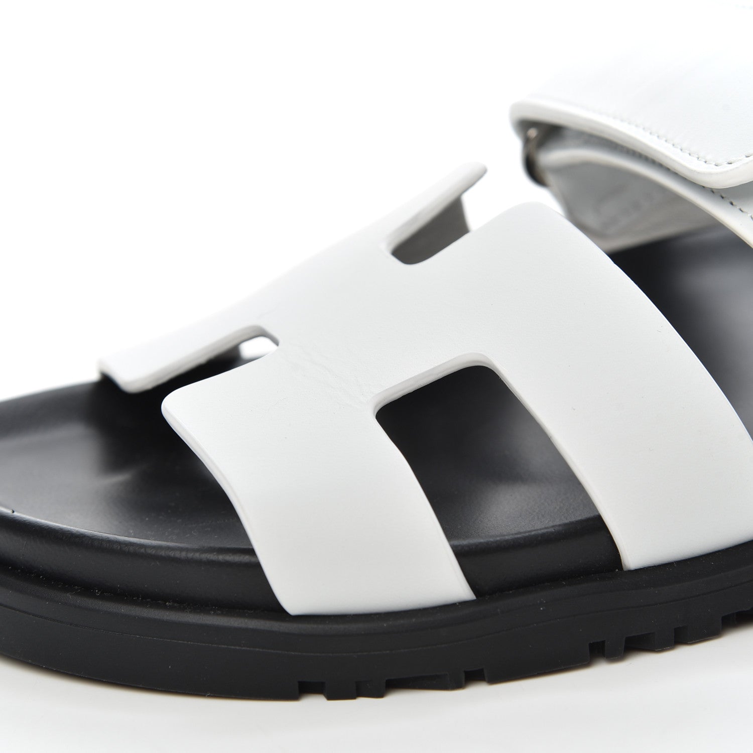 Hermes Calfskin Womens Chypre Sandals 36.5 White 9 of 10