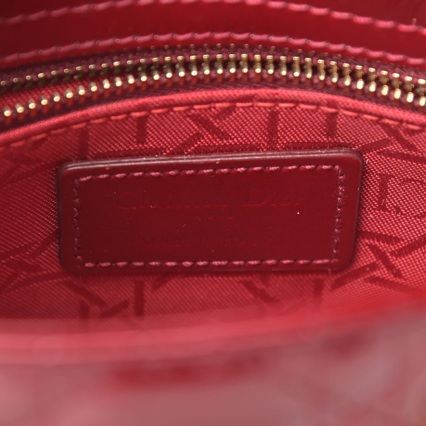 Patent Cannage Mini Lady Dior Red