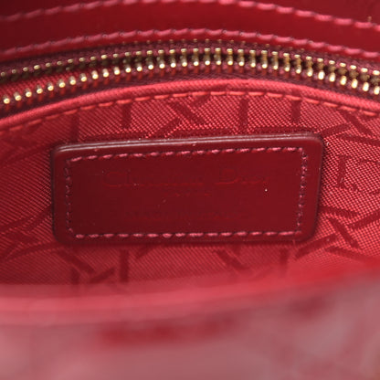 Christian Dior Patent Cannage Mini Lady Dior Red 6 of 10