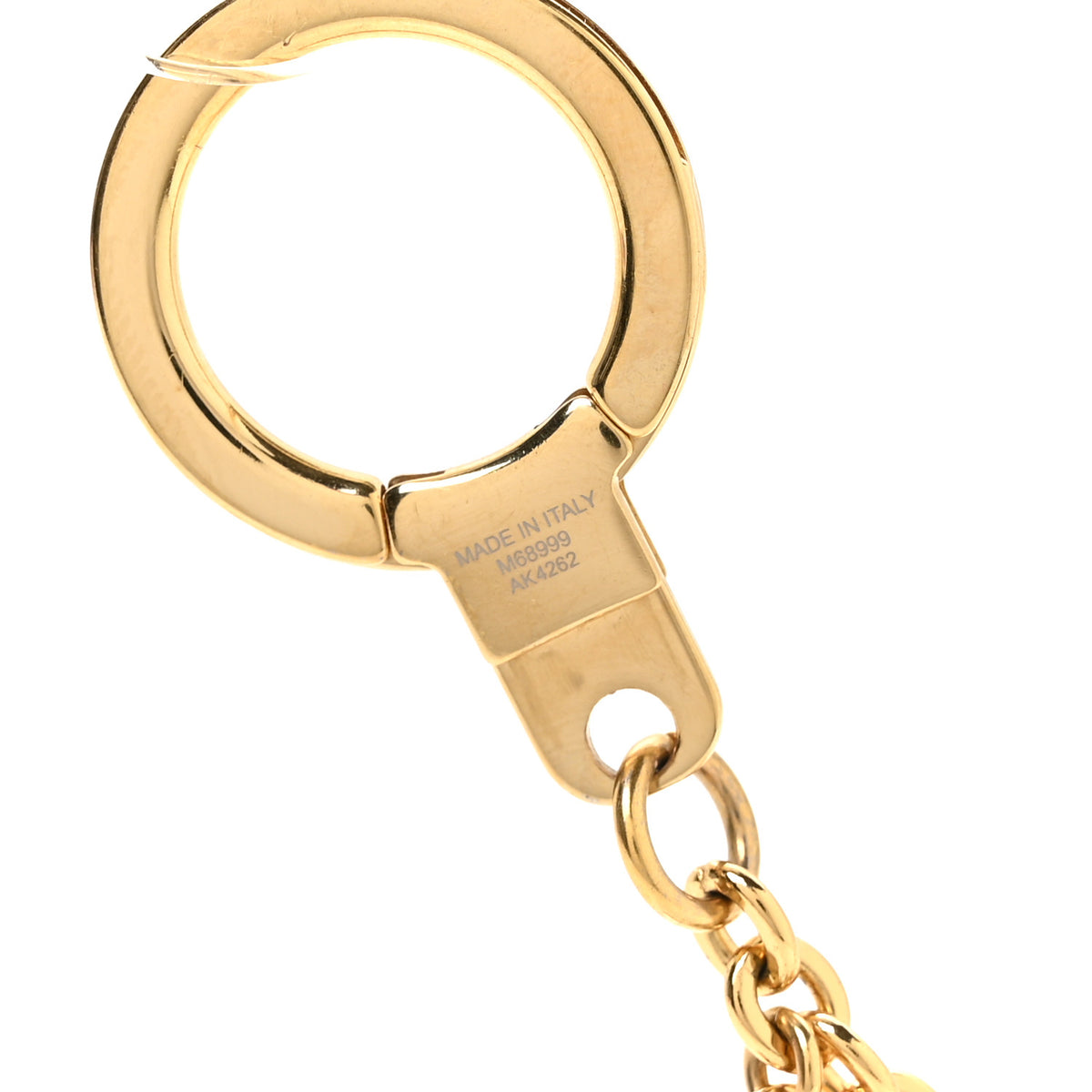 Louis Vuitton Brass Enamel Fleur De Monogram Bag Charm Chain Gold 3 of 4