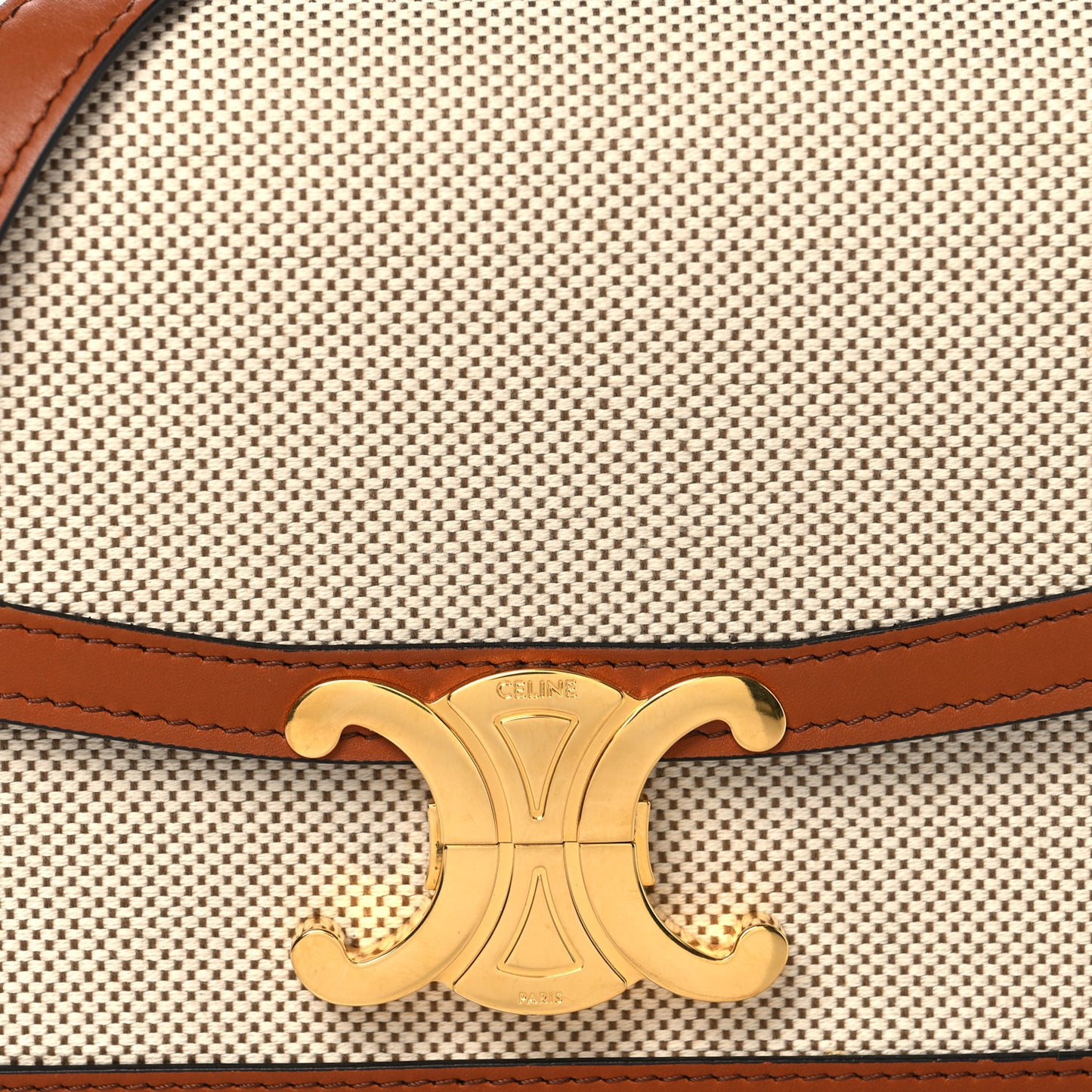 Textile Natural Calfskin Teen Triomphe White Tan