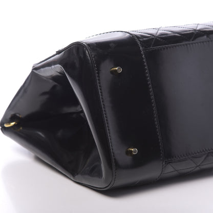Burberry Patent Quilted Bi-Color Medium Albett Tote Black Gold 12 of 13