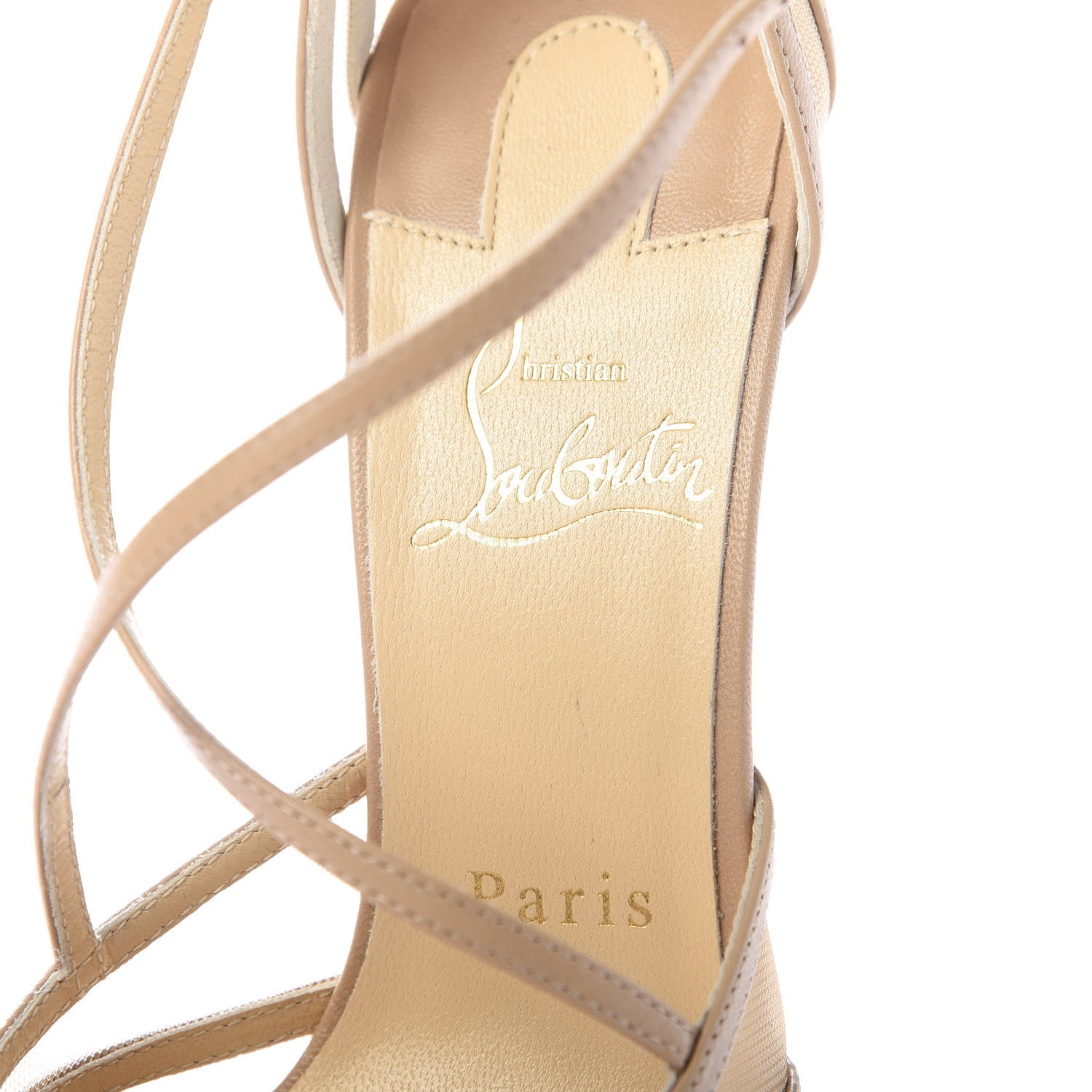 Christian Louboutin Kid Rete Filamenta 120 Platform Sandals 37 Nude 7 of 9