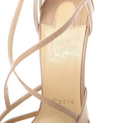 Christian Louboutin Kid Rete Filamenta 120 Platform Sandals 37 Nude 7 of 9