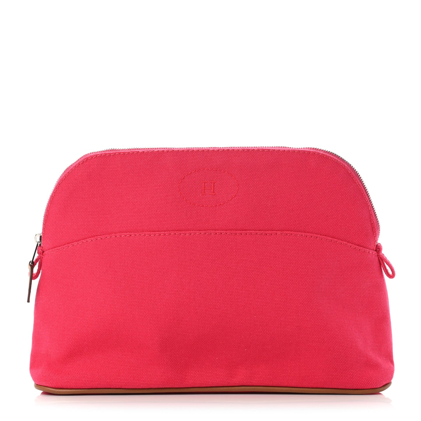 Cotton Canvas Mini Bolide Travel Cosmetic Pouch Hibiscus