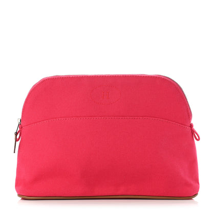 Hermes Cotton Canvas Mini Bolide Travel Cosmetic Pouch Hibiscus 1 of 10