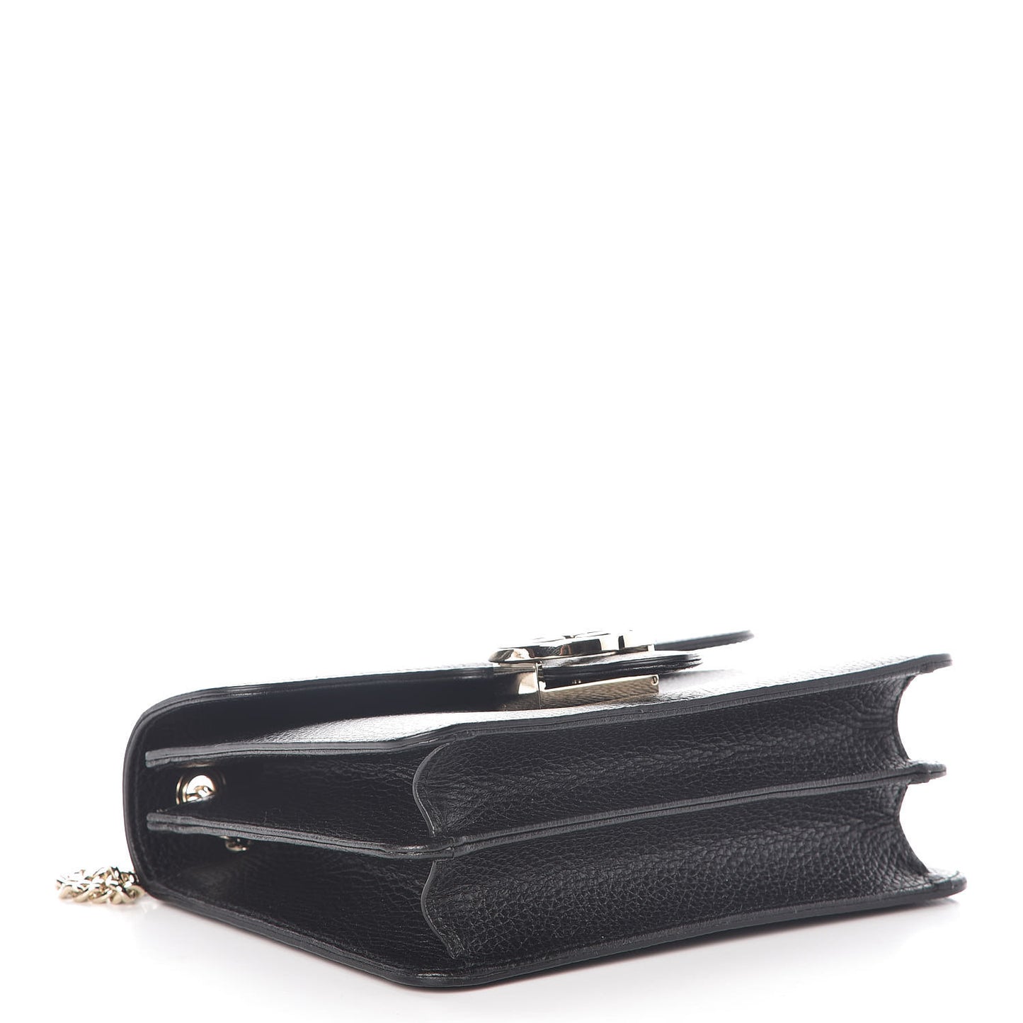 Dollar Calfskin Small Interlocking G Shoulder Bag Black