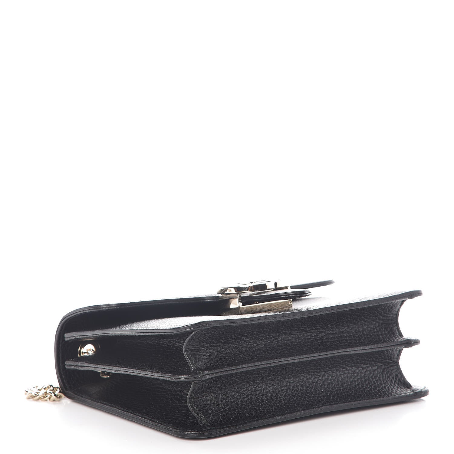 Gucci Dollar Calfskin Small Interlocking G Shoulder Bag Black 4 of 7