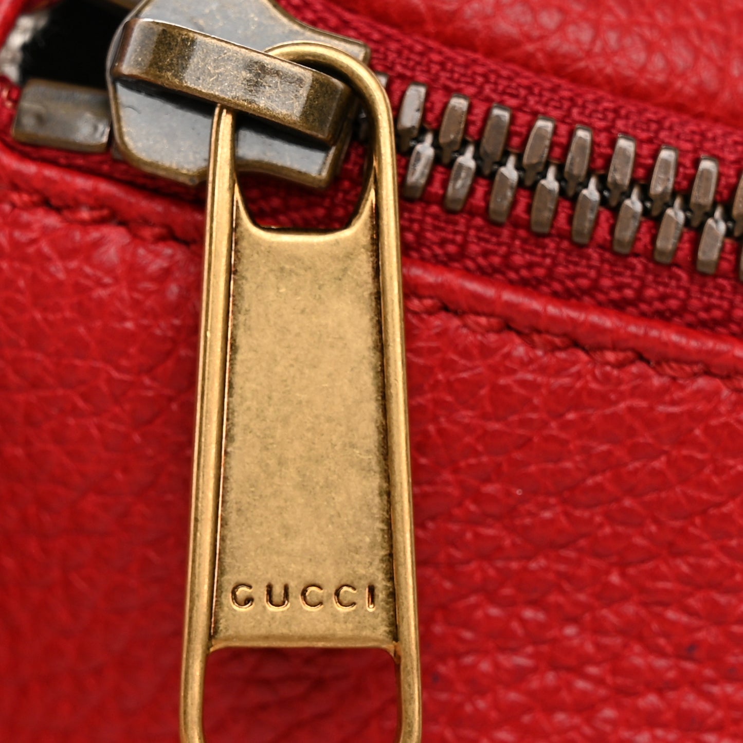 Grained Calfskin Small Logo Belt Bag Hibiscus Red